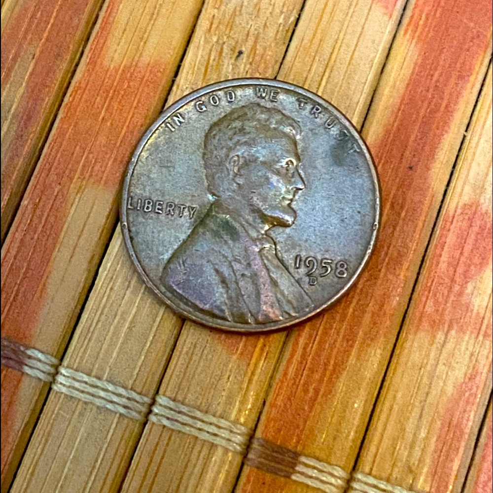 Vintage 1958D Wheat One Cent
